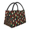 Corgi Dog In Garden Insulated Lunch Bag for School Bento Storage Food Boxes Portable Container Cooler Thermal Lunch Box Tote