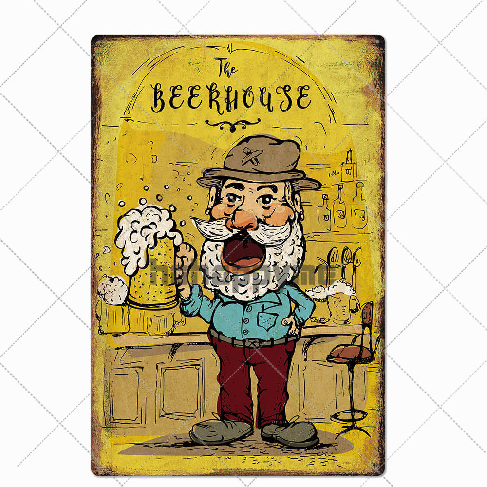 Beer Vintage Metal Tin Signs Bar Poster Pub Club Cafe Wall Decoration Retro Plaque Home Decor 20*30cm