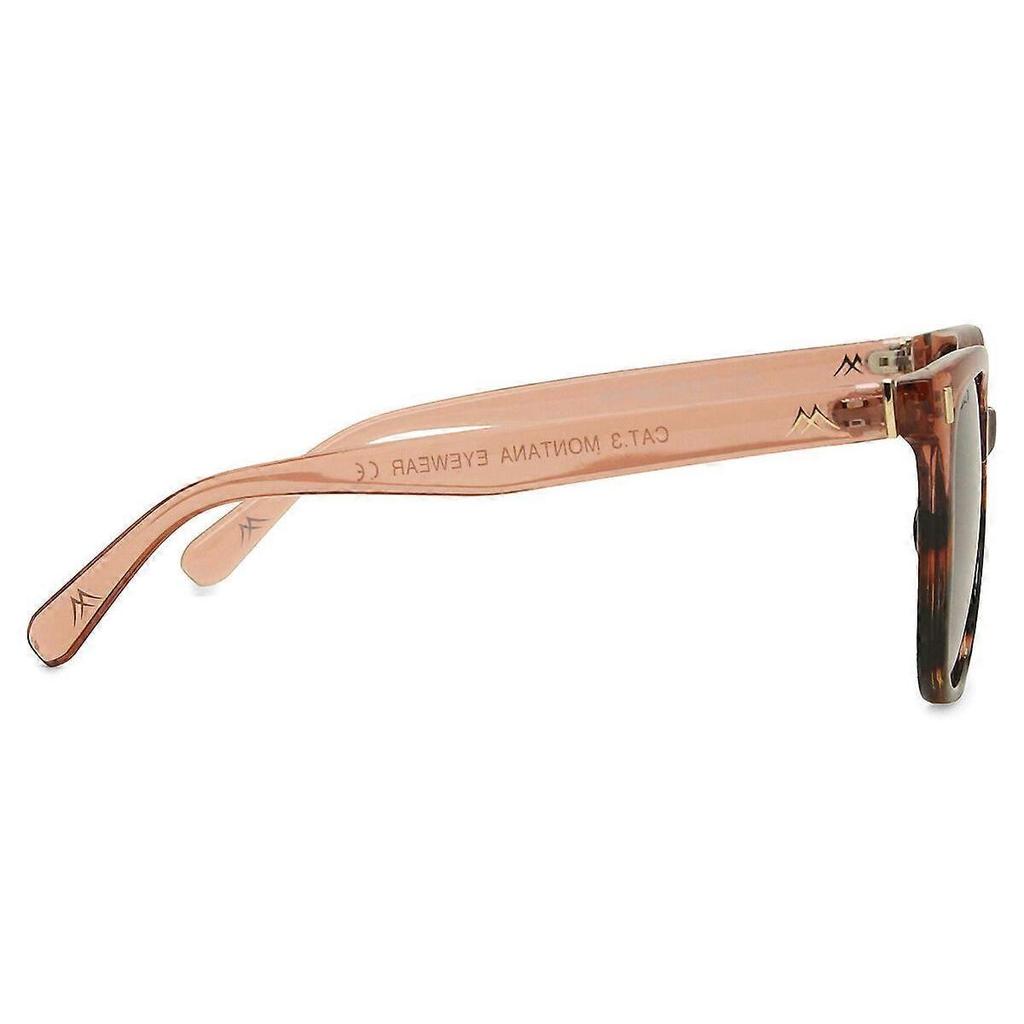 Montana Eyewear MP190 MP190D Full Rim Shiny Transparent Pink/Tortoise Women Square Sunglasses UV3 Original