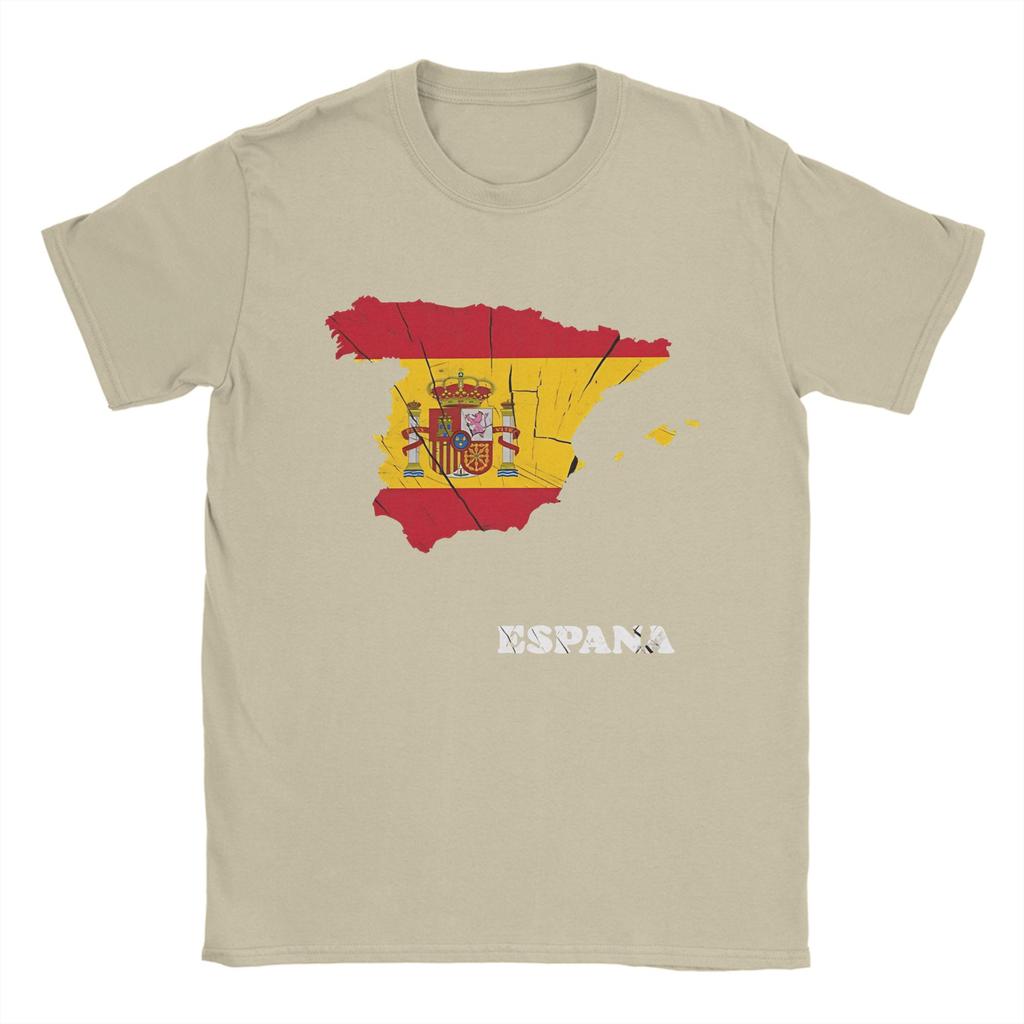 Espana Spain Flag Unisex T Shirts Spanish Vintage Tee Shirt Short Sleeve Crewneck TShirt Cotton Summer Clothing