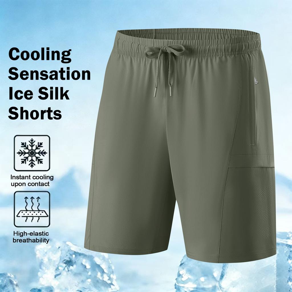 Men's Summer Quick Dry Shorts with Zipper Pockets Lightweight Breathable Athletic Running Gym Workout Shorts for Outdoor Activities