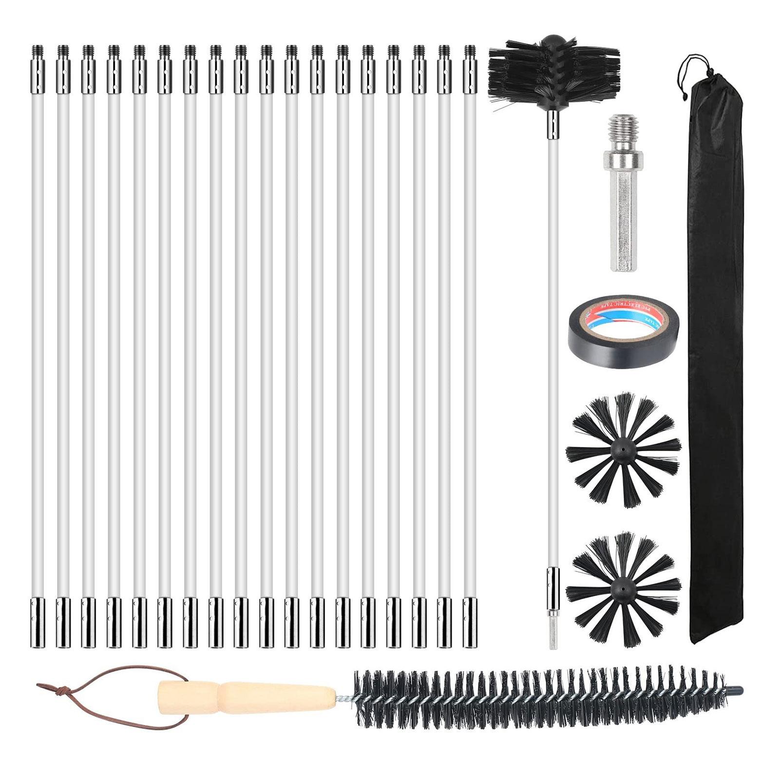 

24pcs Chimney Sweep Kit For Fireplace Chimney Clean And Safe Complete Set Chimney Maintenance Brush
