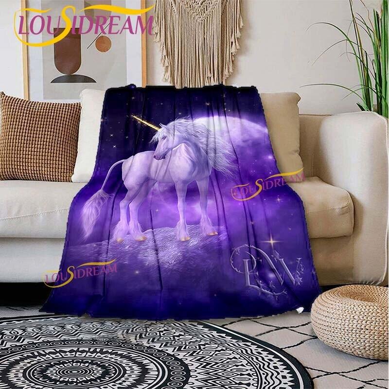 Unicorn Series Printed Super Soft Flannel Blanket Flannel Bedspread Bedding Sofa Home Sofa Cover
