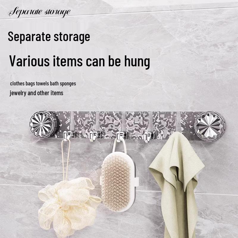 Rotating Suction Cup Bathroom Hooks - No Drill Towel Storage Shelf