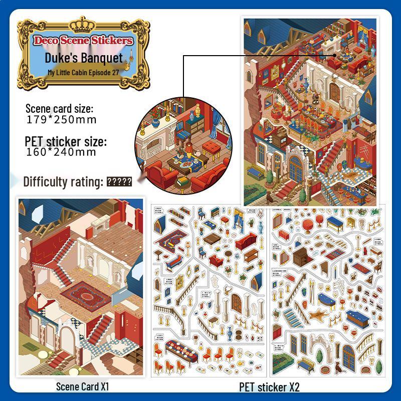 Infeel.Me My Little House 27th Series 2.5D Miniature Scene Stickers - Large Sheet