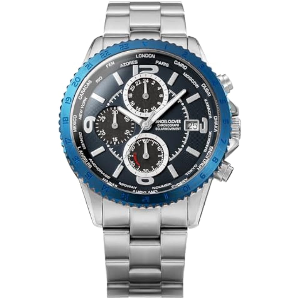 AngelClover Men's Watch, Watch Angel Clover, MONDO SOLAR, NMOS44SNNV, Solar Battery, 100m Waterpr...