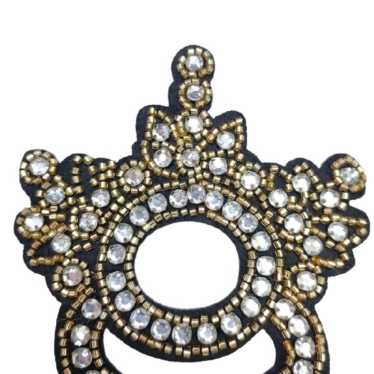 Elegant Beadwork Fabric Applique Embroidery Sewing On Patches for Enhancing Garment Great for Bag Clothing Shirt Decors