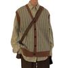 2024 Herren Kaffee Strick Cardigan Weste: Locker, Amerikanischer & Japanischer Stil, Herbst/Winter Trend
