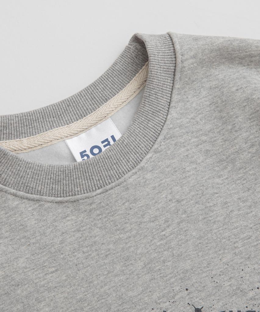 5OML Earth Logo Print Sweatshirt (Melan Grey)