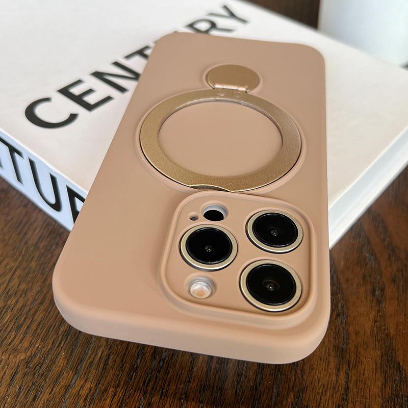 Rotating Stand Liquid Silicone Case for iPhone 17/16/15 Pro Max with Magnetic Full Coverage iPhone 15 Pro
