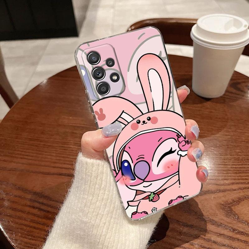 Clear Case For Samsung Galaxy A57 A37 A56 5G A36 Cases A55 A54 A35 A26 A07 A17 A16 A06 A34 A15 Soft Shockproof Cover Cute Stitch