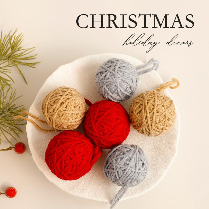 Tree Yarn Christmas Ball Ornaments For Tree Decoration Diy Craft Supplies Gift