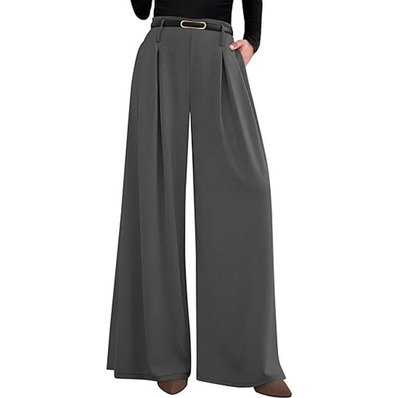 European Casual High-Waisted Wide-Leg Trousers for Women, Slimming and Versatile.