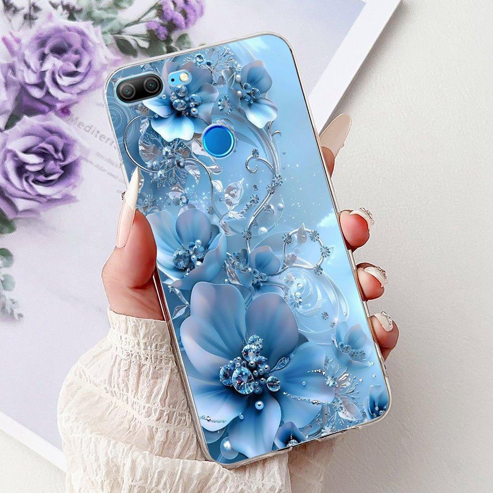 Clear For Honor 9 Lite Case Cute Cat Fashion Flowers Funny Painted Back Cover For Honor 9Lite Phone Case LLD-L21 LLD-L31 LLD-L11