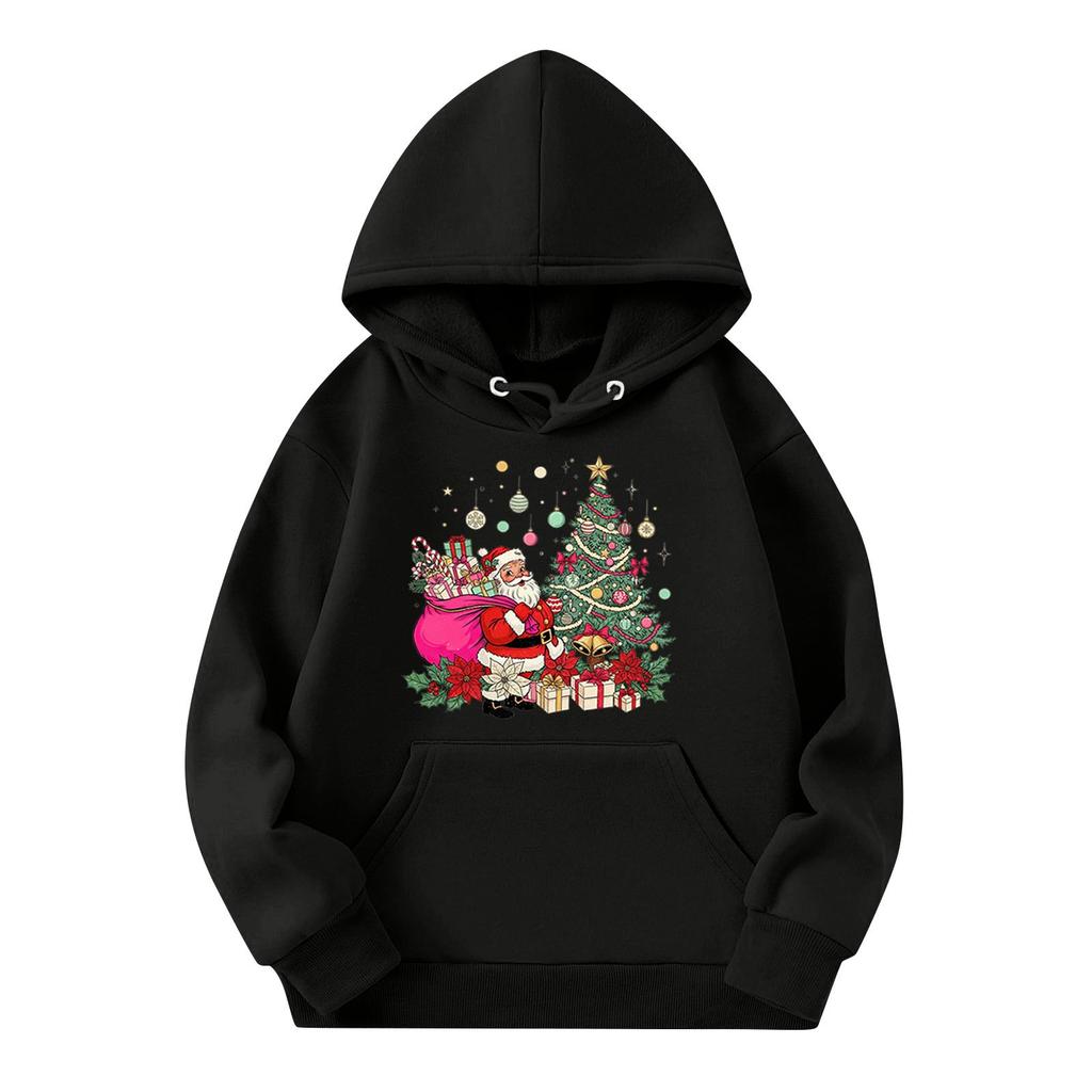 Sweatshirts For Teen Girls Hoodies Long Sleeve Drawstring Pullover Cute Printed Oversized Hoodie Christmas