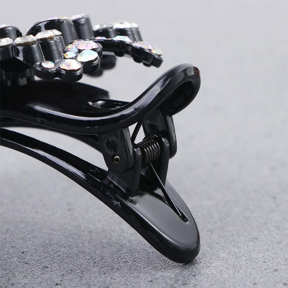 Acrylic Female Girls Rhinestone Hair Claw Flower Duckbill Clip Ponytail Holder Hair Accessories