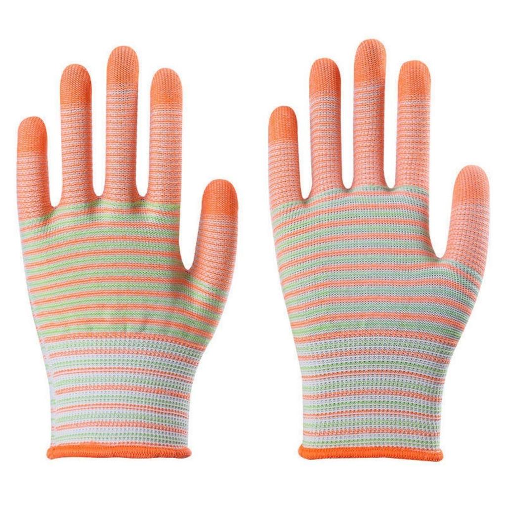 Breathable, Knitted, Protective Gloves, Striped, Anti Slip Gloves, Wear-resistant, Work Gloves, High Elasticity, Nylon Gloves