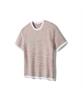 NOTIG Cotton Blend Striped Short Sleeve Knit Orange_Oks3Swts105O1