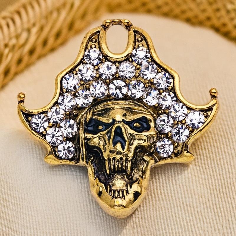 

European Standard Zinc Skull High-end Halloween Jewelry Brooch 3*4cm