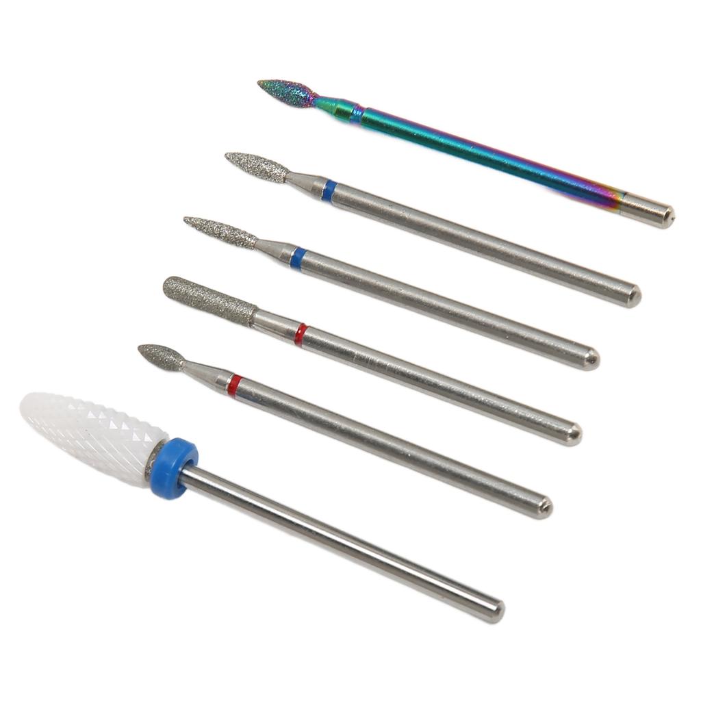 6pcs Nail Cuticle Cleaner Bit Professional Rotary Polishing Nail Drill Cone Bit for Manicure Salon