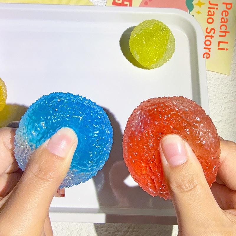 Reusable Sensory Slushie Squeeze Ball 1PC with Crunchy Crackling Stress Relief Toy for Kids and Adults Home Office Play