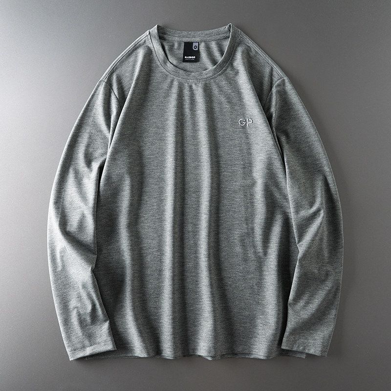 Fashion Brand Label-Cutting Base Shirt Export Original Long-Sleeved T-shirt Grey M