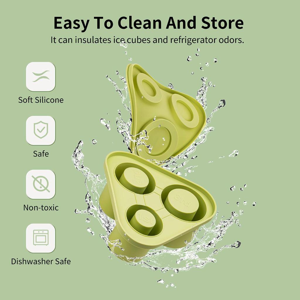 Ice Molds Tray For Tumbler, Reusable Ice Shot Glass Mold, Easy Release Silicone Reusable Large Ice Ball Trays With Lid For Freezer