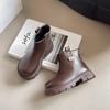 New Children's Boot Simple Classic Girls Ankle Boots Winter Black Brown Versatile Kids Fashion School Cotton Boots Warm Plush