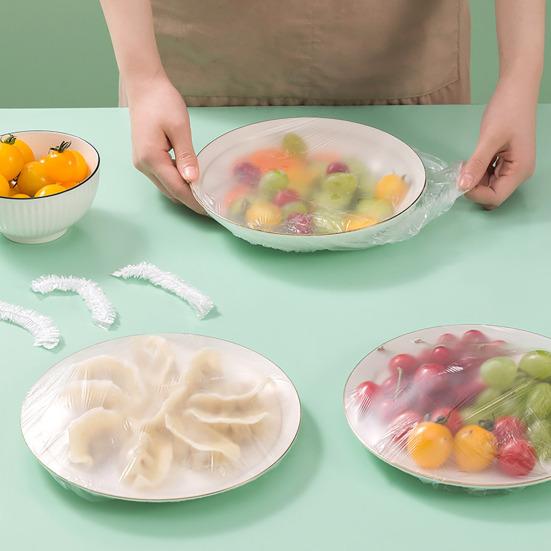 100Pcs Plastic Wrap Dispenser Box Wall-Mounted No-Drill Installation Flip-Top Design Plastic Wrap Cover for Easy Refill Plastic Storage Box for Cling