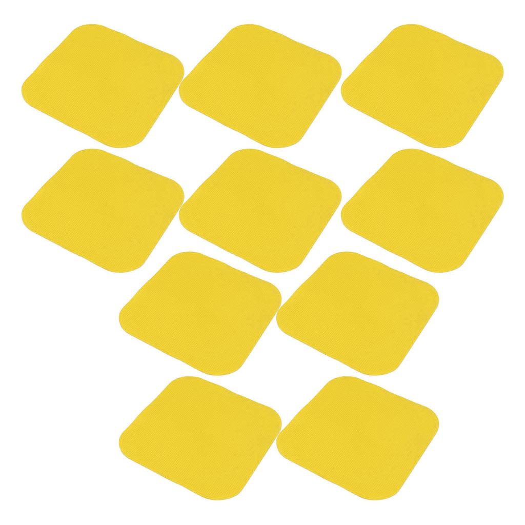 10 STÜCKE Fußball Markierungspunkte PP 23cm Quadratisch Flach Fußball Bodenpunkte für Outdoor Geschwindigkeitstraining Gelb