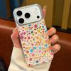 3D Transparent Glitter Embossed iPhone 17 Pro Max Spring Cover with Large Camera Slot