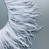 Feather White Ostrich Feather Trim for Wedding Party Dress Decorative Clothing Sewing Accessories 10-22cm Long Plume Fringe