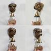 Vintage Bronze Dog Head Shape Resins Welcome Doorbell Outdoor Wall Hanging Decoration For Dog Lover Home Entrance Decors