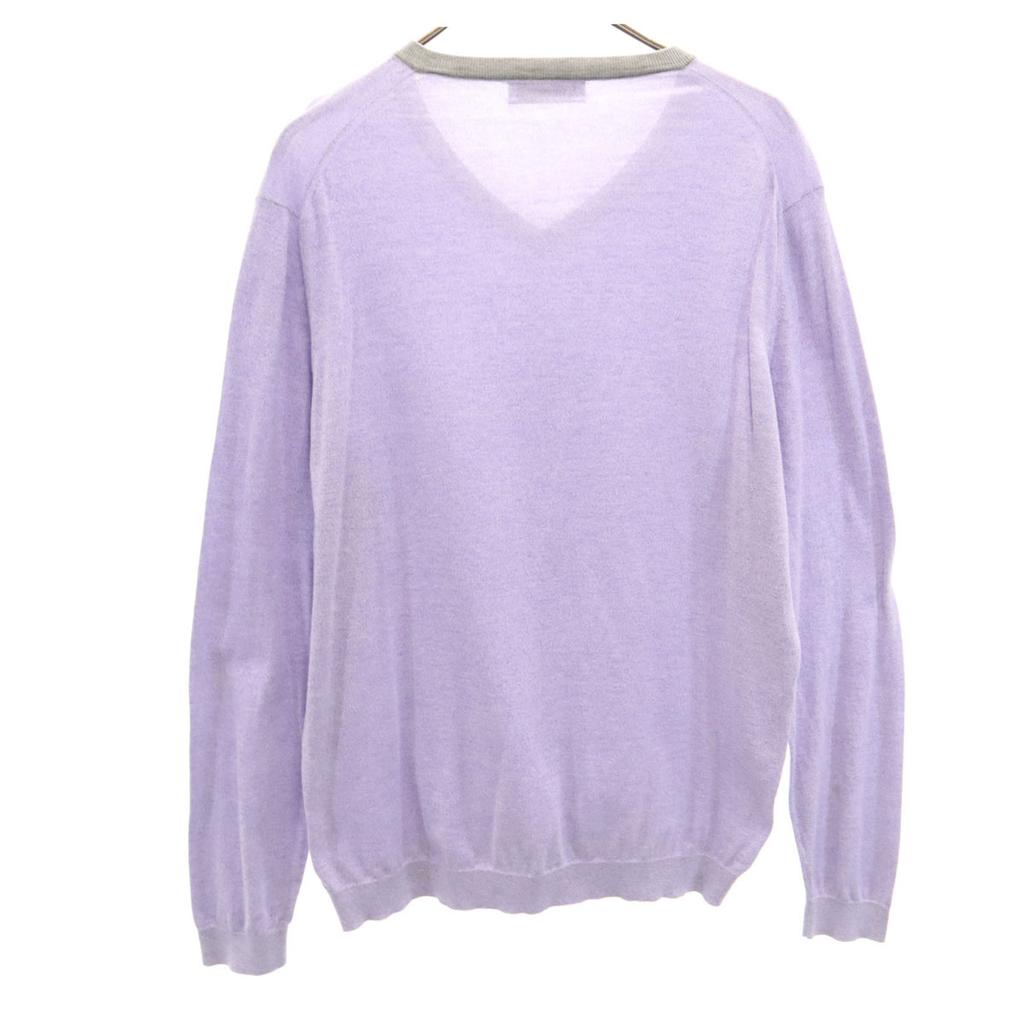 Brunello Cucinelli Made In Italy Long Sleeve V Neck Knit Purple Men's Used