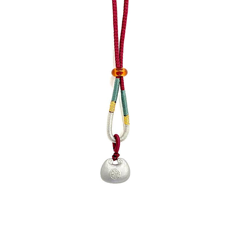 

Ожерелье с красной веревкой в национальном стиле с замком на всю жизнь для женщин с развитым чувством этнического стиля, подарочная цепочка с благословением