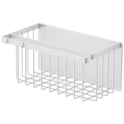 Supden Magnetic Bathroom Basket, Bathroom Rack, Approx. 31cm W X 17cm D X 15cm H, Bathroom, Washroom, Kitchen Storage Shelf with Hooks (White)