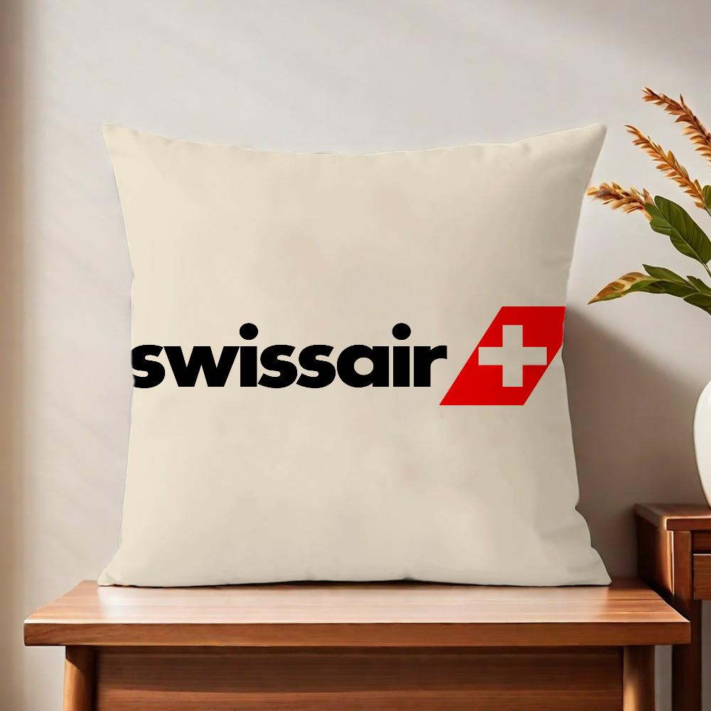 Sswissairr Logo Cushion Cover For Pillow Printing Sofa Decoration Home Car Room Coffee Shop Office Nordic Simplicity