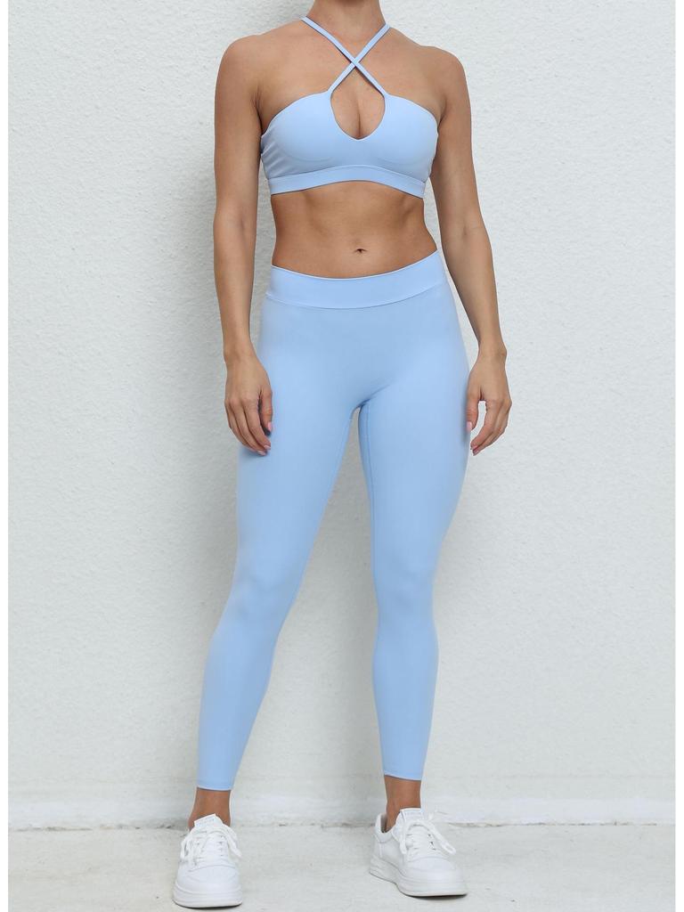 European & American Shockproof Sports Bra Set: Yoga, Running, Large Bust Support, Women's Fitness Beauty Collection