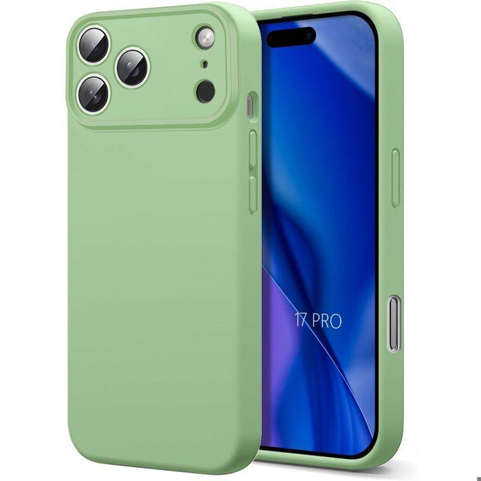 Coque de Protection - BOOLING - pour iPhone 17 Pro - Silicone Liquide Slim Antichoc Anti-Rayures Vert