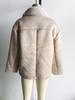 2024 Autumn/Winter Plus Size Suede & Velvet Women's Jacket with Turn-Down Collar