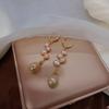 Natural freshwater pearl earrings women's pink girl earrings new Edison ear buckles