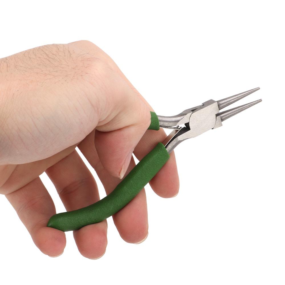 Green Jewelry Pliers Nonslip Handle Wire Looping Pliers Round Nose Pliers Precise Wire Looping