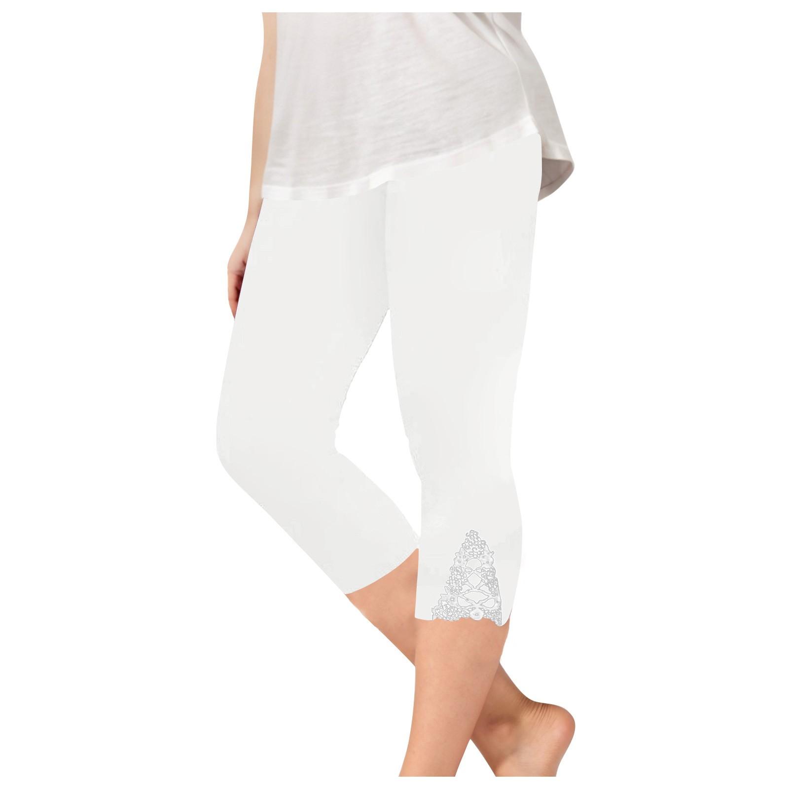 

Children s Fashionable Solid Color Cute Girls Casual Sports Yoga Pants Lace Cropped Pants Leggings 140 білий