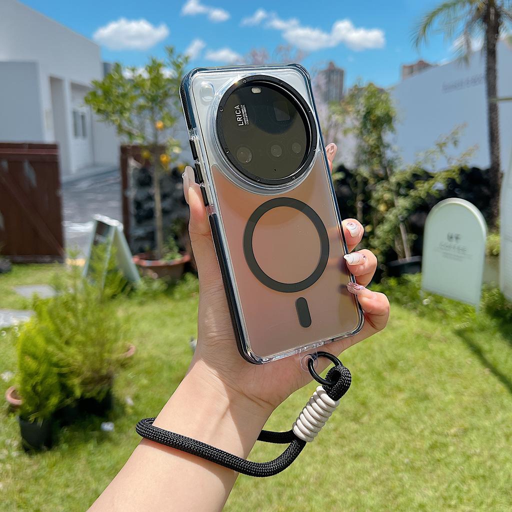Custodia Antiurto con Cordino Magnetico Laser Gradiente alla Moda per Xiaomi 15 Ultra Per Redmi Note14 Pro + 5G 14C Per Copertura Magsafe