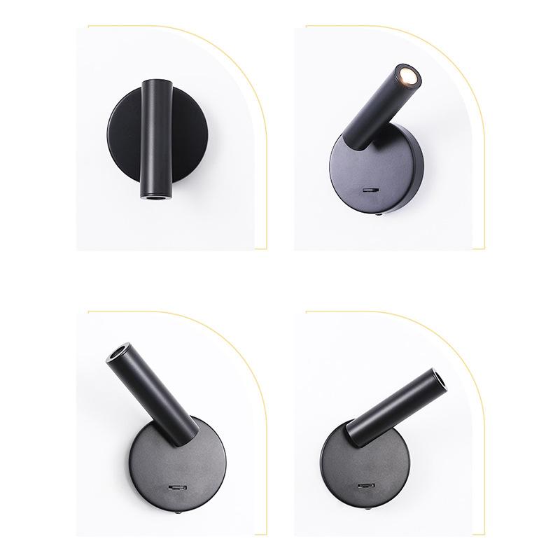 Anti-glare Bedroom Bedside Wall Lamp Hotel Bedside Reading Small Spot Light Indoor Simple with Switch Background Wall Lights
