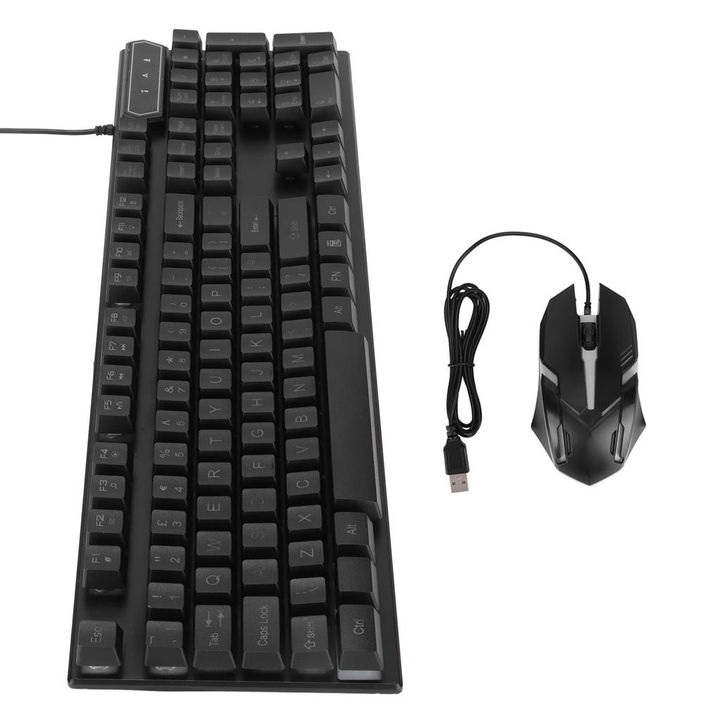 Gaming Keyboard and Mouse Combo 104 Keys Wired USB LED Backlit Ergonomic Quick Response Gaming Mouse and KeyboardD280