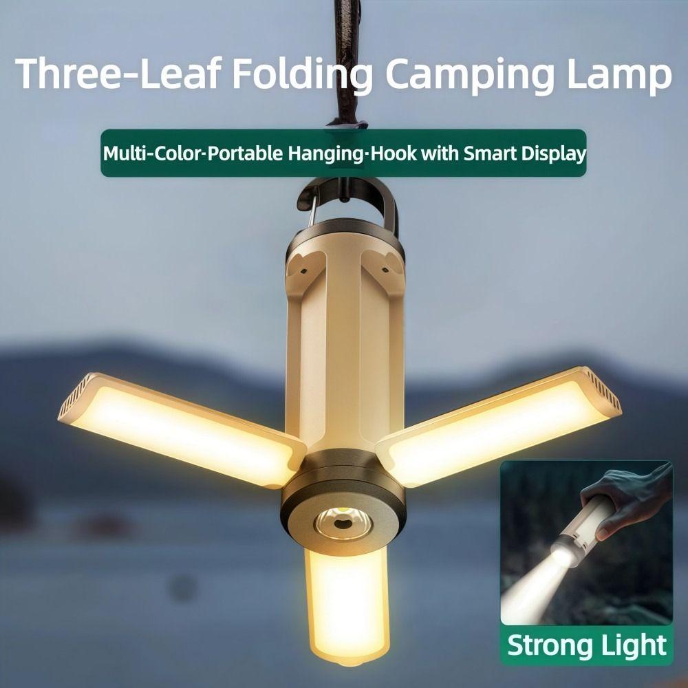 Multipurpose LED COB Camping Light Foldable Rechargeable Work Light Flashlight 1200 MAh Waterproof Hanging Tent Light Outdoor