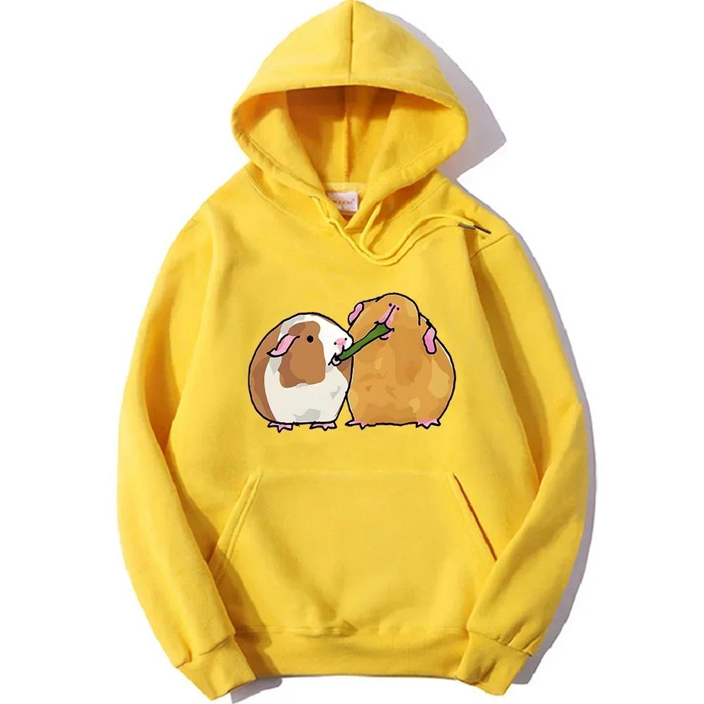 Guinea Pig Printing Hoodie Cute Kawaii Animal Clothes Autumn Fleece Hoodie Men Sweatshirt Slight Long Sleeve Tops
