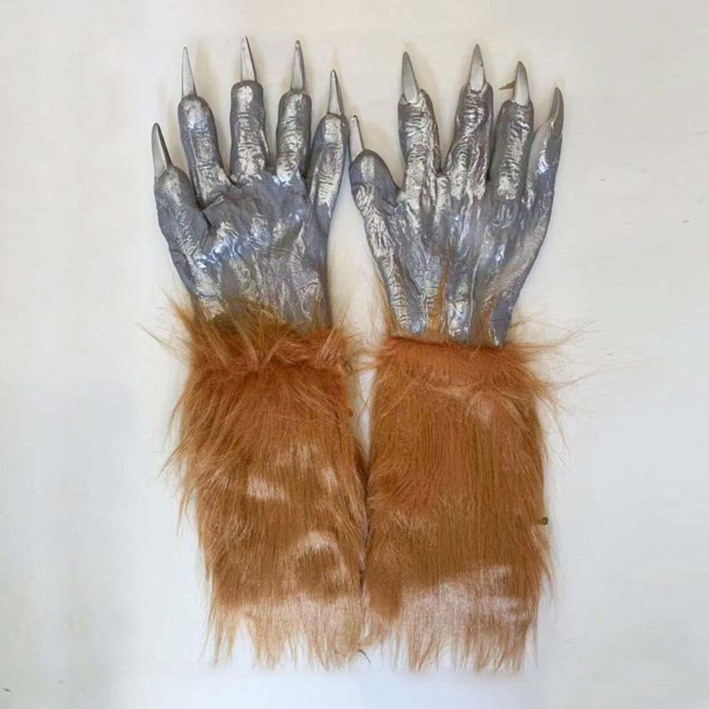 Waterproof Halloween Cosplay Gloves Vinyl Makeup Party Props Funny Werewolf Simulated Gloves  Women
