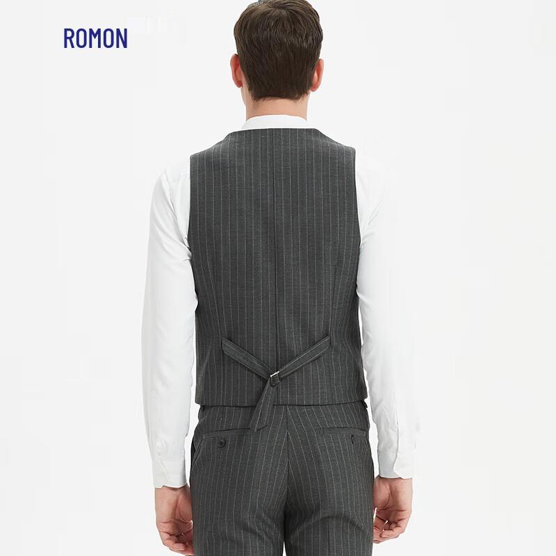 Romon Men's Slim Fit Striped Suit Vest